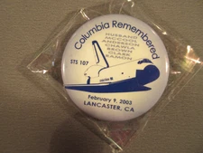 NASA Space Shuttle Columbia Remembered STS 107 2003 Pinback