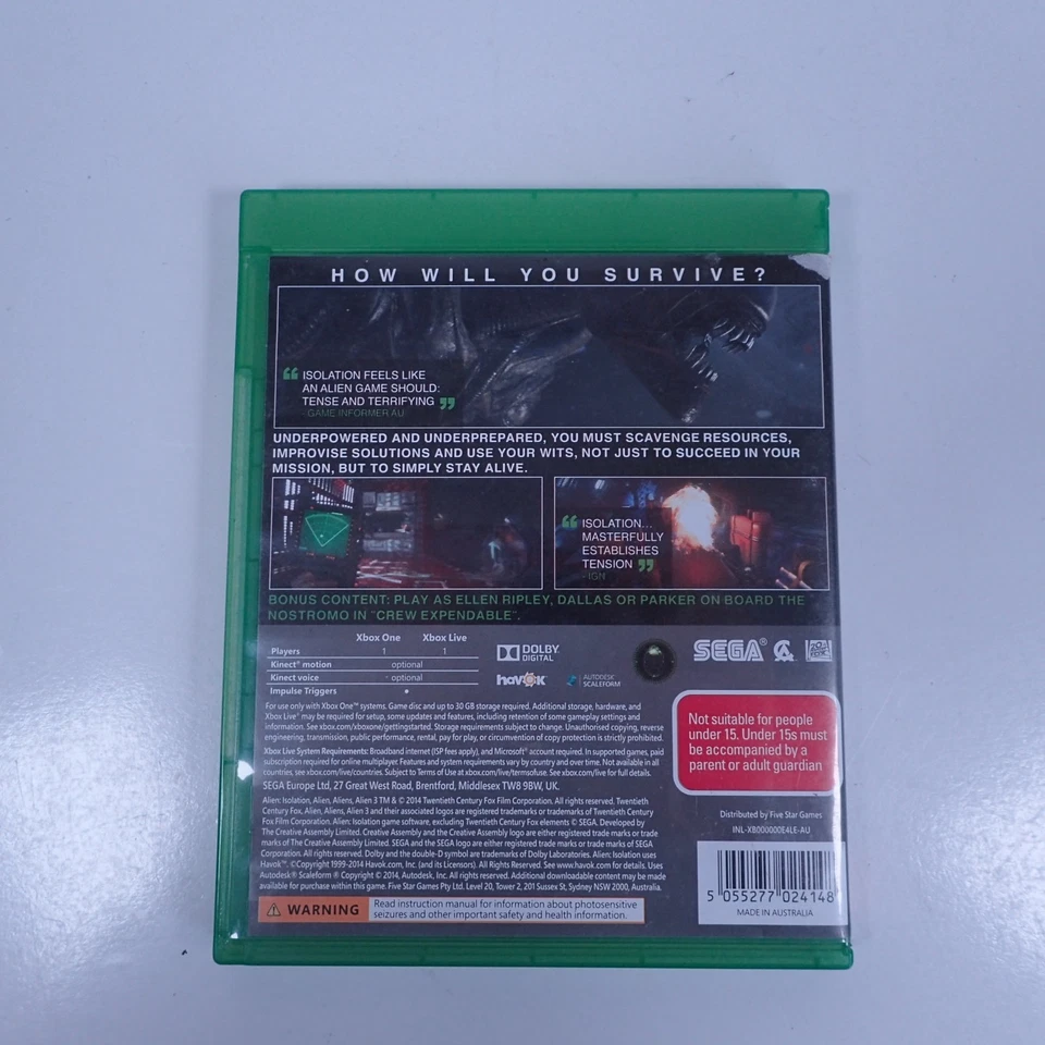 Alien Isolation Nostromo Edition Microsoft Xbox One SEGA AUS PAL - Image 2 of 2