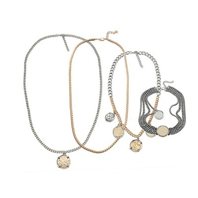 4PCS Edgy Multi Layer Chains Gothic Jewelry Punk Streetwear Accessory Adjustable