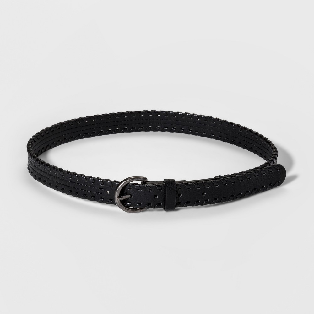 Universal Thread Women's Whip Stitched Belt, S, Black - Spot or Wipe Clean