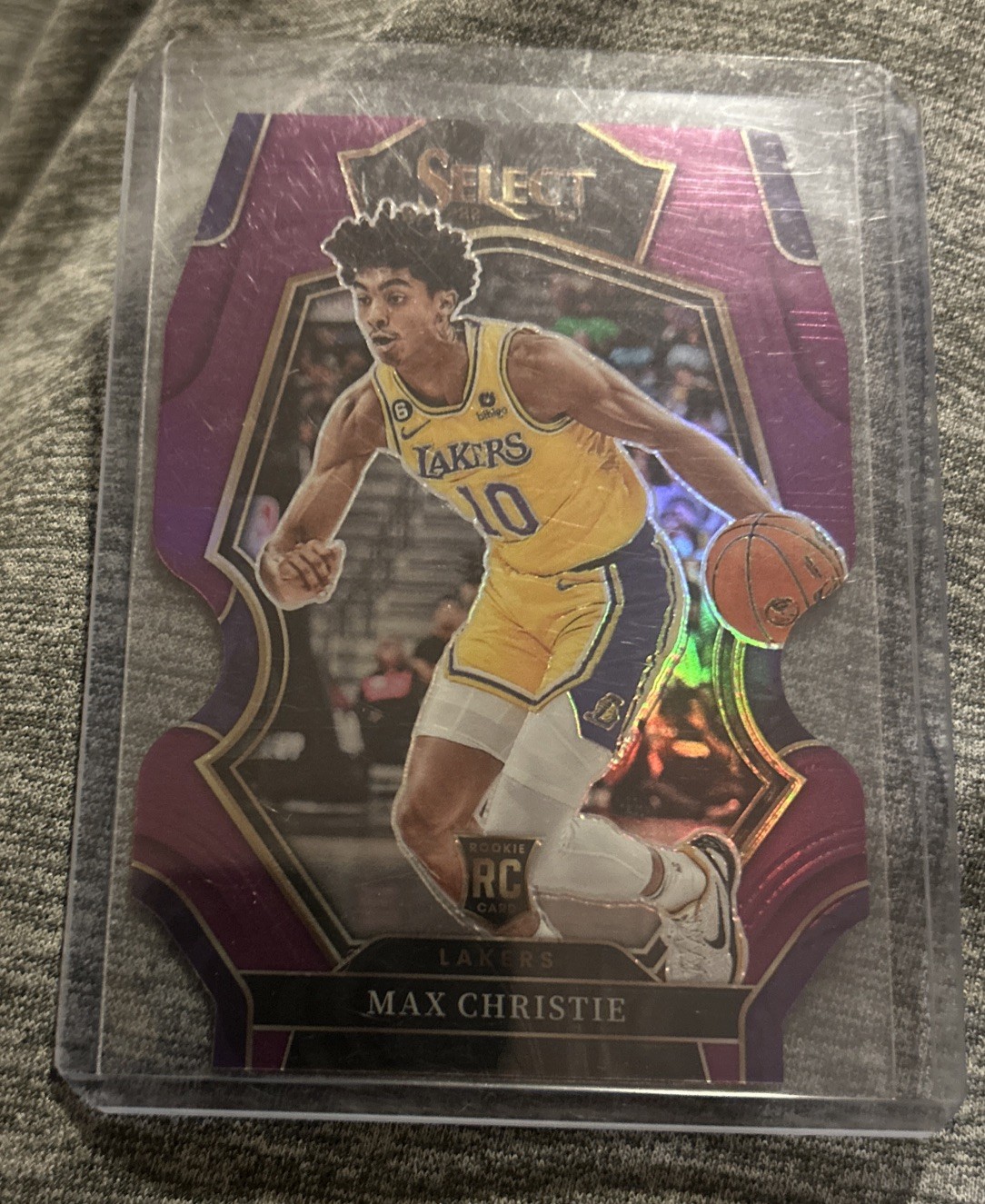 2022-23 Panini Select Premier Level Max Christie #181 Purple Prizm Die-Cut /99