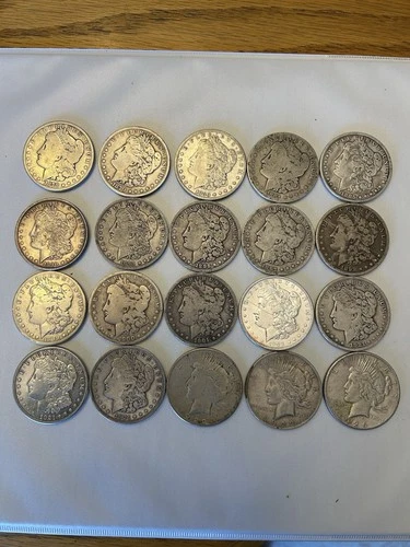 Morgan Silver Dollar Lot Of 16 in Dansco Album 1878-1890 VG-AU+ See Photos-NICE