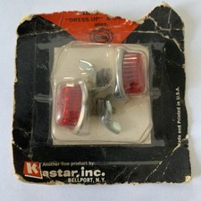 Vintage Kastar License Plate Bolts Red Mini Reflectors Wingnut