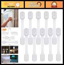 Child Safety Cabinet Locks 10 Pack - Baby Proofing Latches for Drawers, Doors, F