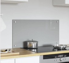 vidaXL Kitchen Backsplash Light grey 80 x 40 x 0.6 cm Tempered Glass