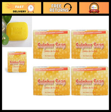 Sulfur Soap Bar Pack of 4 - Acne Treatment, Skin Cleansing, Jabon de Azufre 3.3
