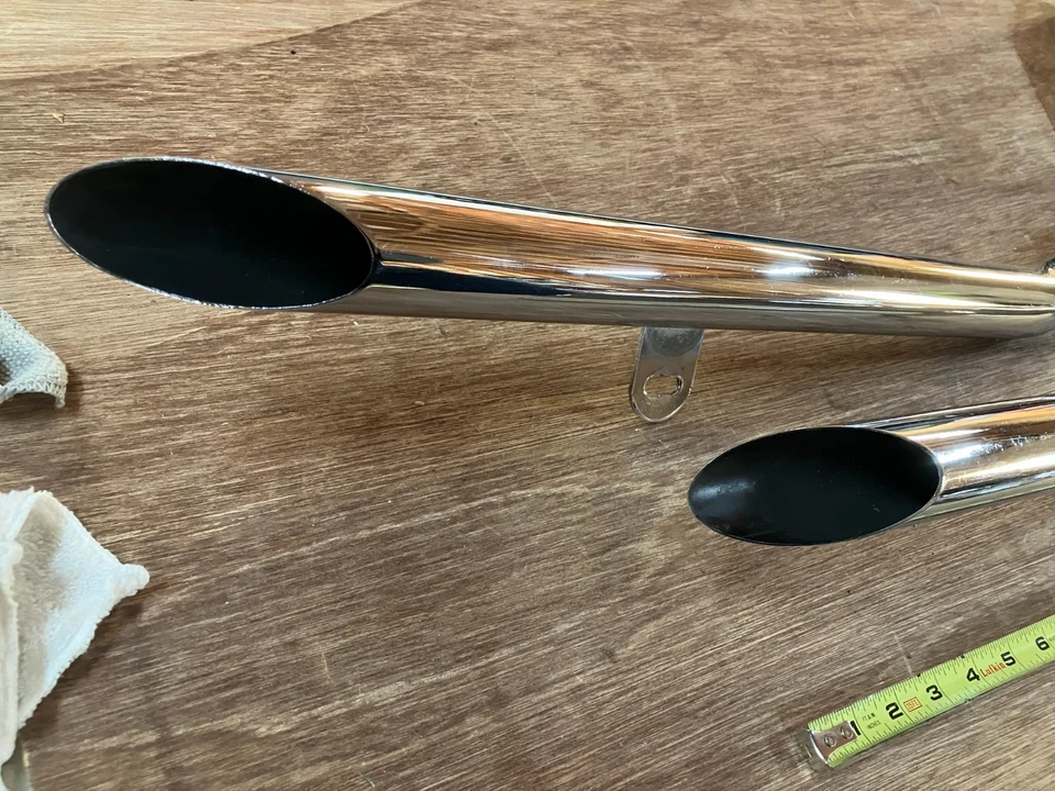 harley davidson 883 1200 sportster chrome slash cut drag pipes - Image 4 of 4