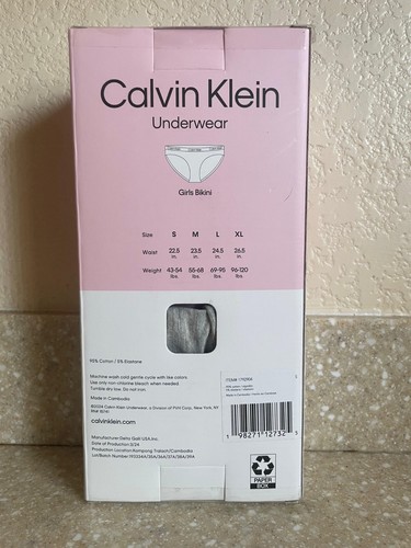 Calvin Klein Girls’ Bikini Underwear Cotton Stretch Tag-Free, 7-pack, Size S - Picture 2 of 9