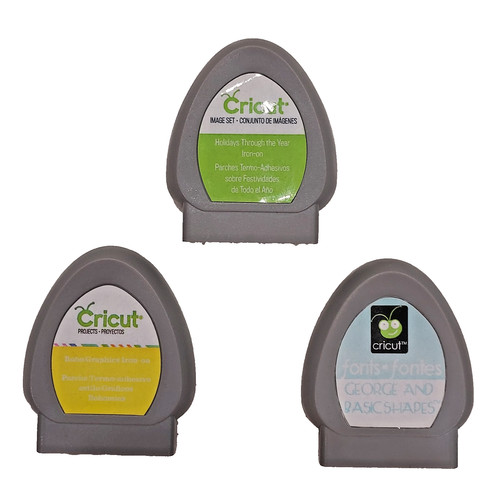 Lot of 3 Cricut Cartridges George Basic Shapes Holidays Boho Graphics Iron-On
