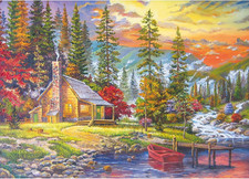 Mountain Lodge Puzzles for Adults 500 Piece, Jigsaw Puzzles for Adults, Adult Ch