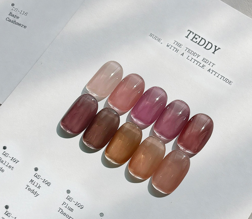 DVOK TEDDY Syrup Gel Polish Korean Nail Art Nude Sheer Color Collection