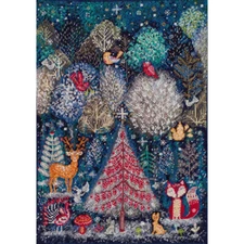 DIY Cross-Stitch Kit Winter Forest Needlepoint Craft Kit Counted Stitching Set