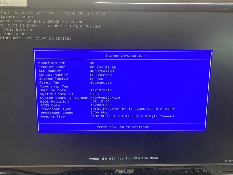HP 260 G3 i3-7130U @ 2.7GHz 16GB RAM 240GB SSD Black desktop WIN10PRO -OFFERS OK - Image 2 of 4