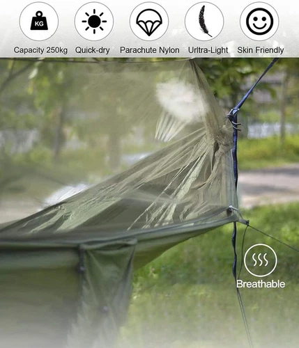 Portable Double 2 Person Camping Hammock Tent with Mosquito Net / Rain Fly Tarp - Picture 7 of 34