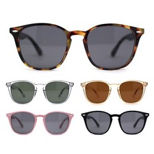 Thin Plastic Hipster Rectangle Horn Rim Sunglasses