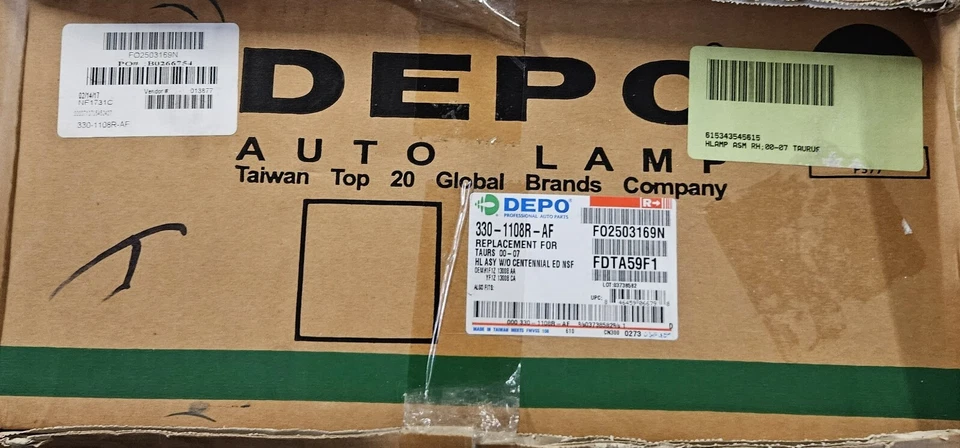 DEPO 330-1108R-AF 00-07 Ford Taurus Headlight Assembly Passenger Side - Изображение 2 из 2