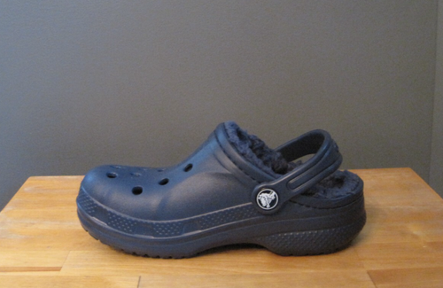 Crocs Toddler/Kids Boys Navy/Navy Fuzz Lined Baya Clogs US c11, c12 NWT - Picture 4 of 11