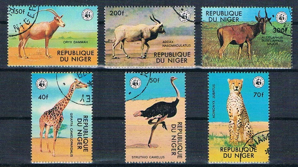 G/ 2   WWF, Wildtiere, Niger, Satz komplett /o - Bild 1 von 1
