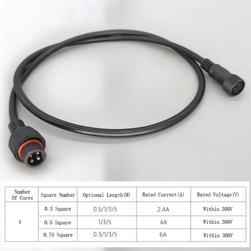 4Pin IP67 Wasserdicht Außen Verlängerungskabel Stecker Buchse Stecker 0,5M-10M - Picture 3 of 9