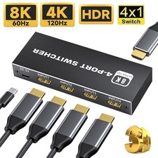 4 Port 8K HDMI 2.1 Switch 4 in 1 out 4K 120Hz...