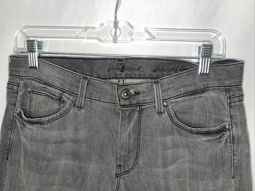 7 For All Mankind ‘straight Leg’ Gray 34” Inseam Size 27 - Picture 2 of 11