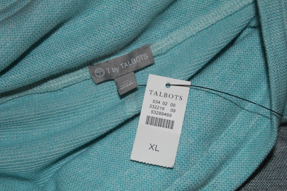 NWT Talbots Sz XL Aqua Gray Monk Cowl Neck Soft Pullover Top Tunic Top - Image 3 of 4