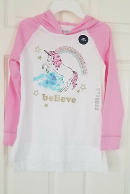 OSHKOSH B' GOST GIRL'S LONG SLEEVE T- SHIRT SIZE 10 WHITE/PINK