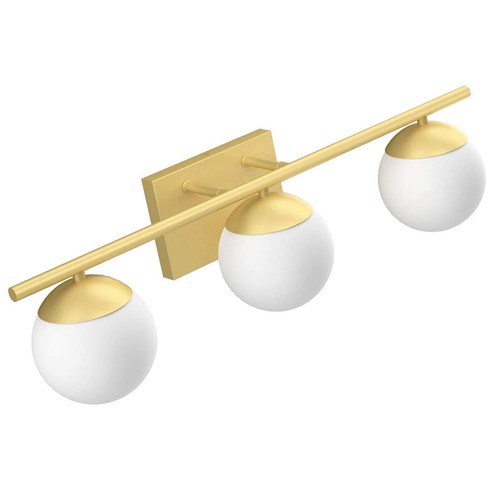 Farmhouse Bathroom Vanity Wall Light Fixture Industrial Rustic Milk White + Gold - 第 10/12 張圖片