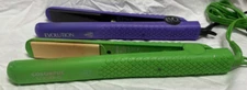 EVOLUTION/HERSTYLER 2PC PK FLAT IRON  (PURPLE/GREEN)GENTLY USED