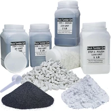 8 LBS Large Weight Rock Tumbler Grit Kit and Ceramic Tumbling Filler Media -Coar