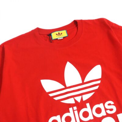 GUCCI Adidas Logo Print T-Shirt Cotton Short Sleeve L Size GUCCI Adidas Logo Print T-Shirt Cotton Short Sleeve L Size