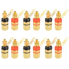 12Pcs/set Amplifier Speaker Terminal Binding Post 4mm Banana Plug Connector USA