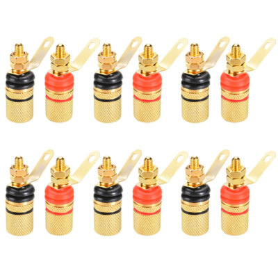 12Pcs/set Amplifier Speaker Terminal Binding Post 4mm Banana Plug Connector USA