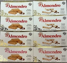 El Almendro Turron Duro PLUS Turron Blando VARIETY PACK -8 BARS, 7.05 Oz Each