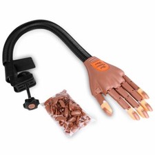 x Mano Finta Pratica Ricostruzione Unghie Nail Art Estetista Snodata Con Tips