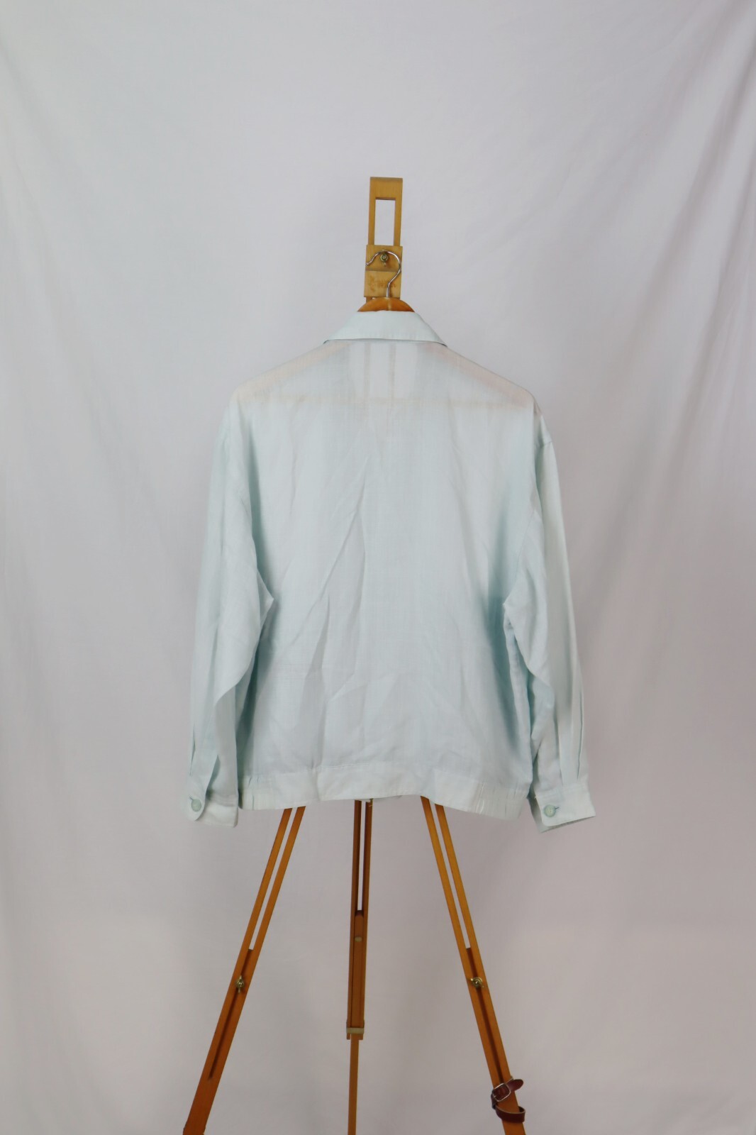 Giacca Harrington Yves Saint Laurent blu chiaro sovracamicia leggera taglia 95