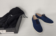 Chanel 98P Blue Jean Denim CC Logo Sneakers EU 38 US 7.5 New in Box