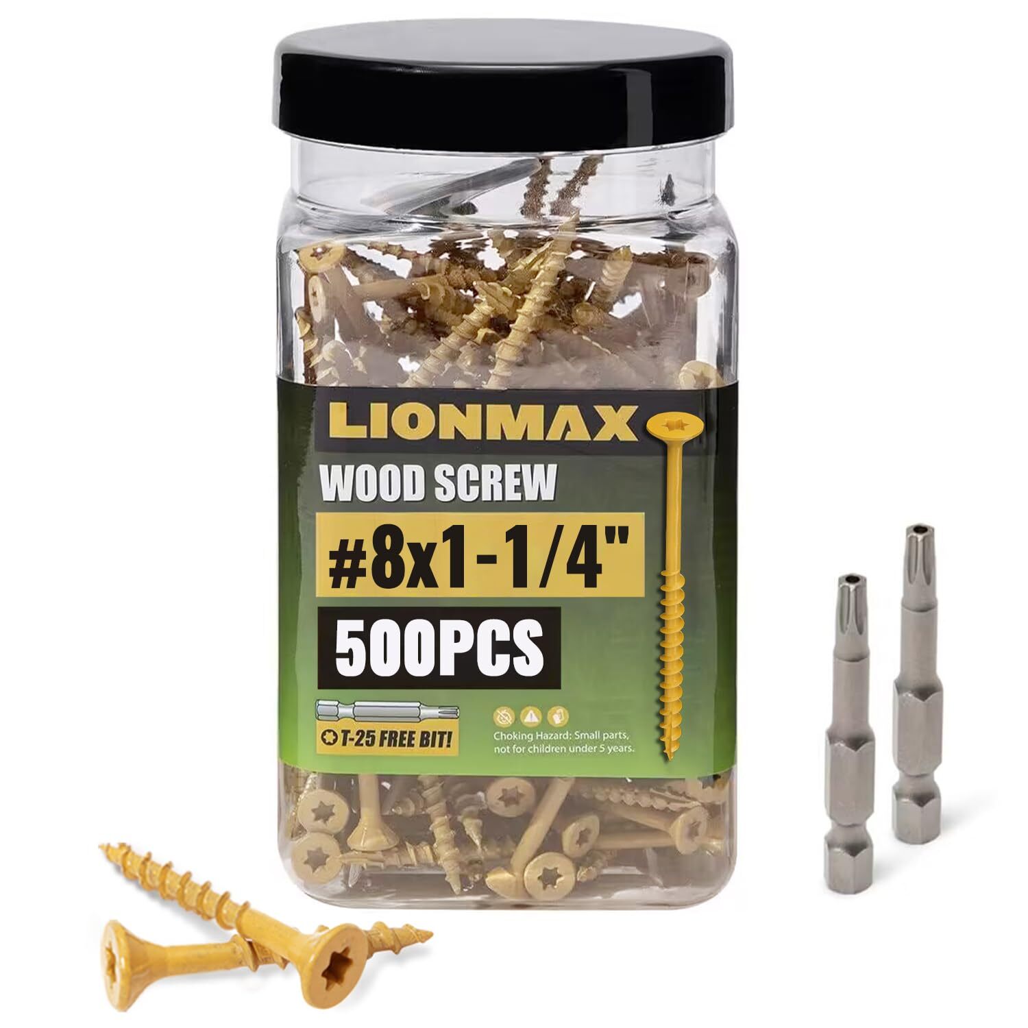 #8 x 1-1/4 Inch Deck Screws 500 PCS Tan Torx Drive Rust Resistant