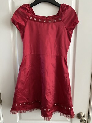 strapless open back dress Red 1930s Christmas Strap Snowflake Mermaid Dress