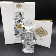 Godinger Shannon Crystal Handmade Perfume Bottle Cut Rose Stopper VTG With Box
