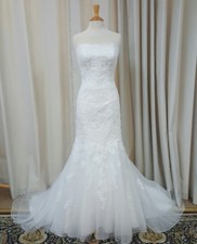 NEW Justin Alexander Sincerity Bridal Mermaid Gown Lace 3776 Wedding Dress White