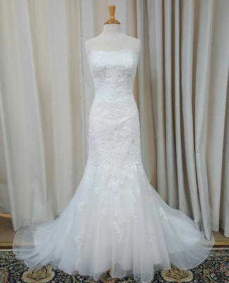 NEW Justin Alexander Sincerity Bridal Mermaid Gown Lace 3776 Wedding Dress White