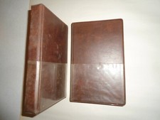 VHS Tape Protectors Lot of 5  - Brown, looks like a book, with label pocket
