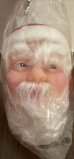 Darice Mr Santa Head 4 1/2 in Rubber Doll Heads With Beard Hat Vintage New