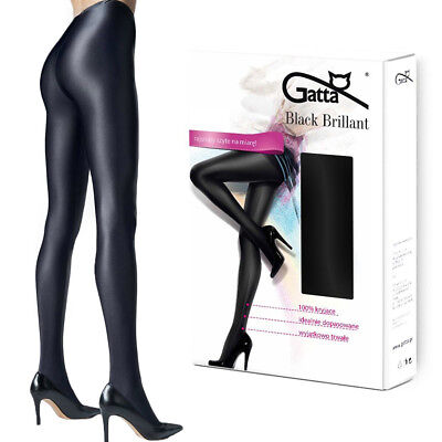 GATTA BLACK BRILLANT Shiny Opaque Glossy Pantyhose Tights 120 DEN S M L XL