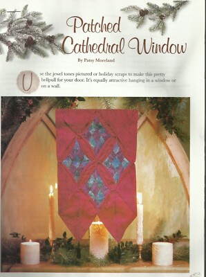E0293  PATCHED CATHEDRAL WINDOW BANNER QUILT  PATTERN/INSTRUCTIONS