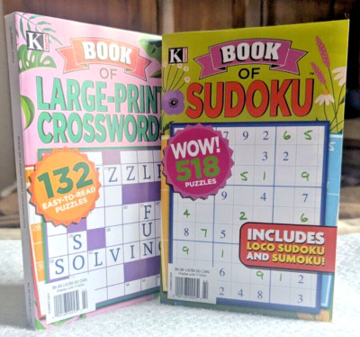 Kappa 2 Books of SUDOKU & CROSSWORDS 132 & 518 Puzzles 5.25" x 8.25 ...