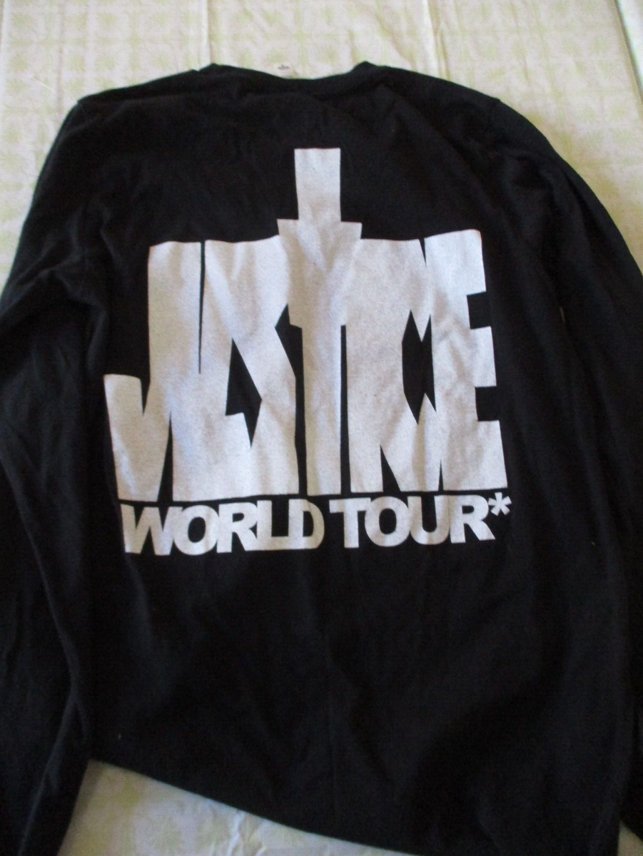 Justin Bieber Justice World Tour Shirt Adult Size Med M Black Long