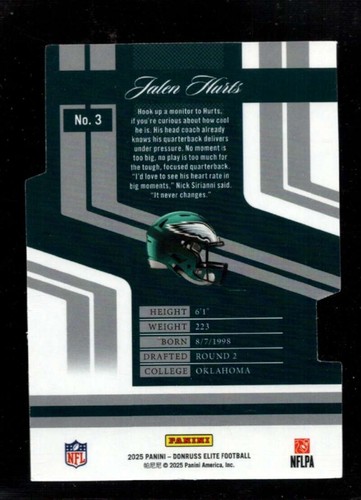 2025 Donruss Elite Aspirations #22 Jalen Hurts NMMT /99 Eagles - Picture 2 of 2