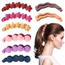 8 Pcs Bow Banana Clips Flower Banana Hair Clip Wavy Shape Large Oval Claw Clip C